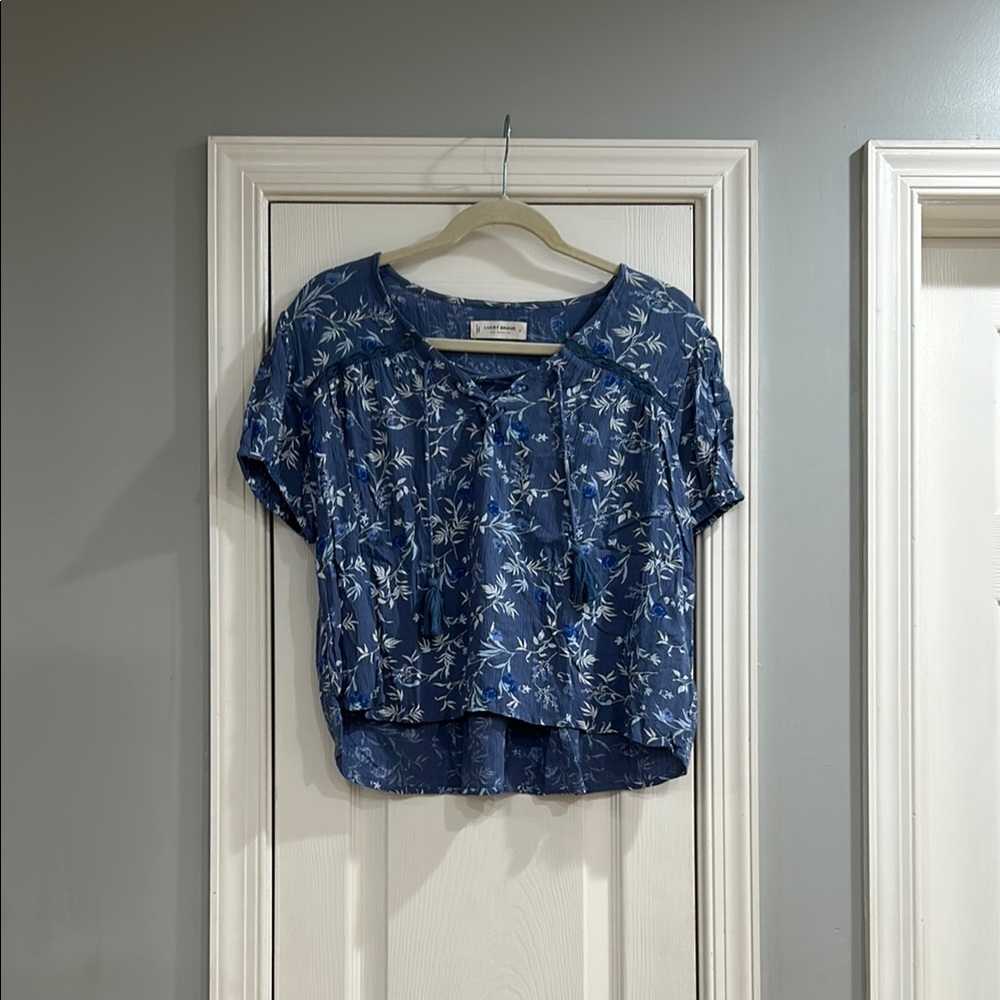 Floral Blue Women's Top